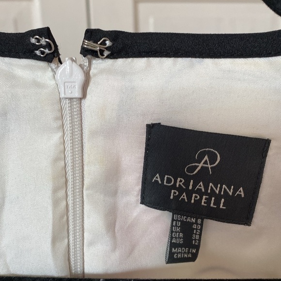 Adrianna Papell Jaquard Fit & Flare A-Line Dress Floral Print Classic White - Picture 7 of 13